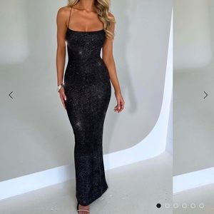 Babyboo trendy namebrand black sparkle flattering formal dress size small